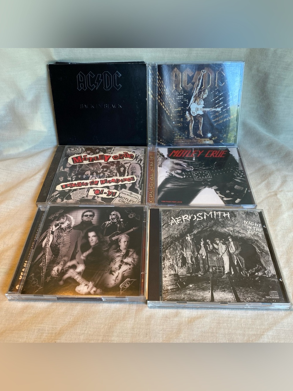 Lot of 6 Classic Rock CD’s - Aerosmith, Motley Crue, AC/DC